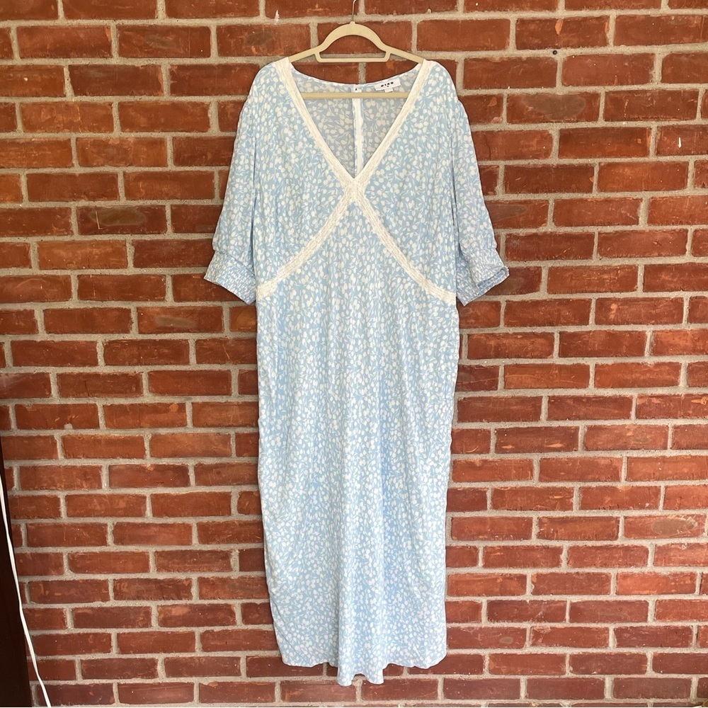RIXO baby blue maxi dress